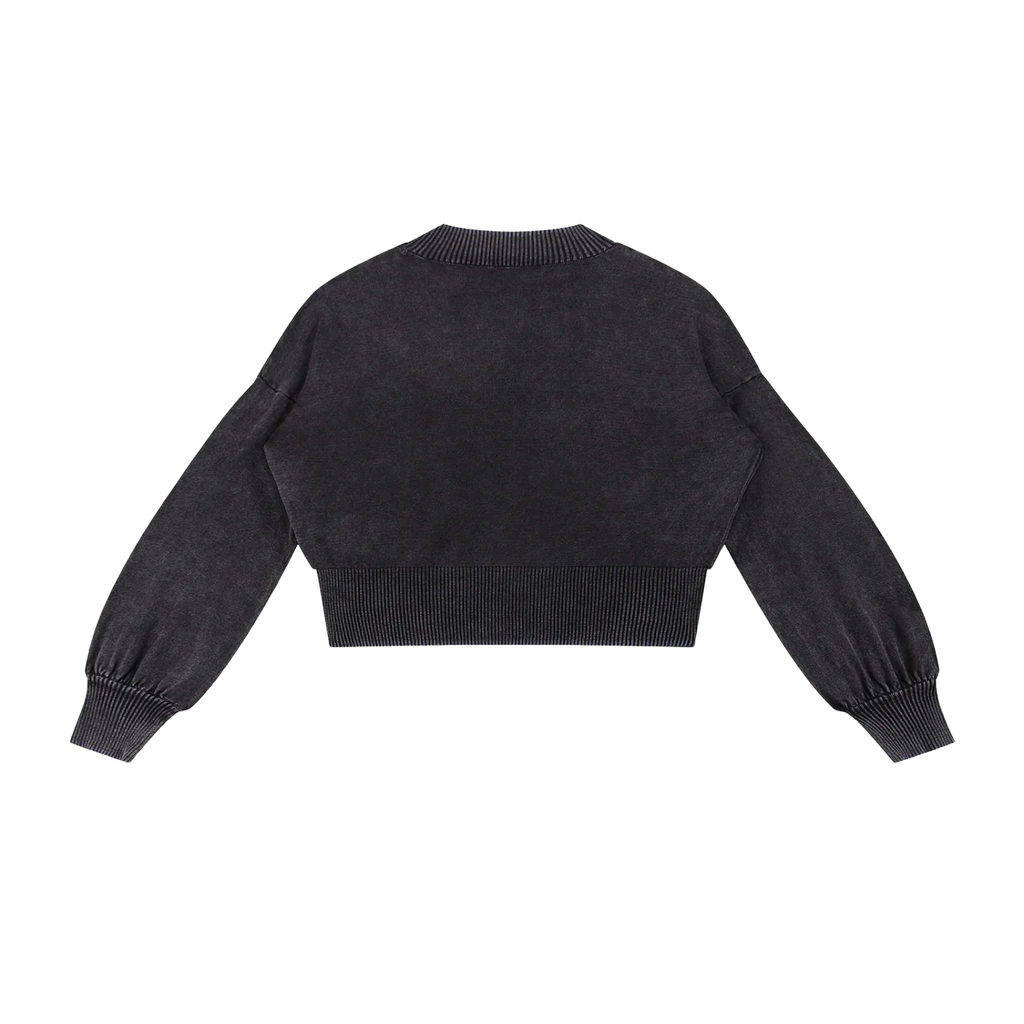 BALLOON SLEEVE CROPPED SWEATER