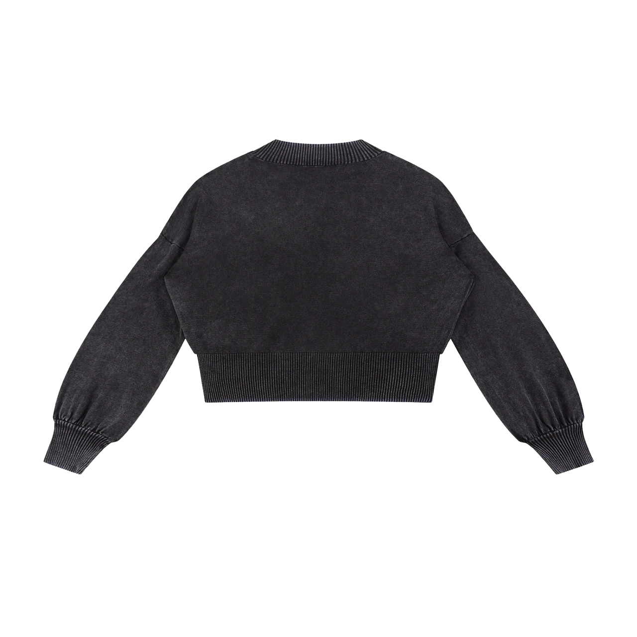 BALLOON SLEEVE CROPPED SWEATER