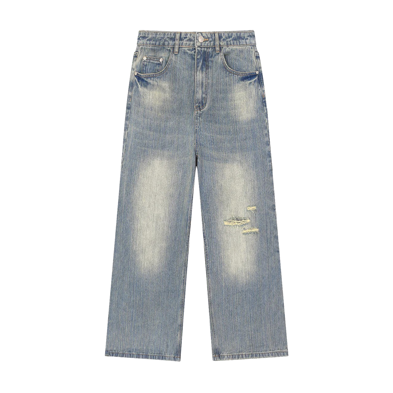 DISTRESSED DENIM JEANS