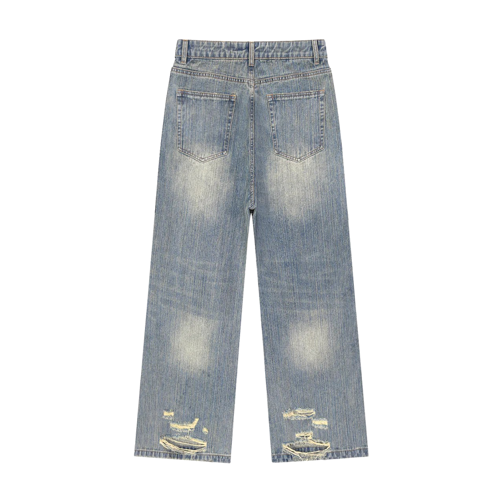 DISTRESSED DENIM JEANS