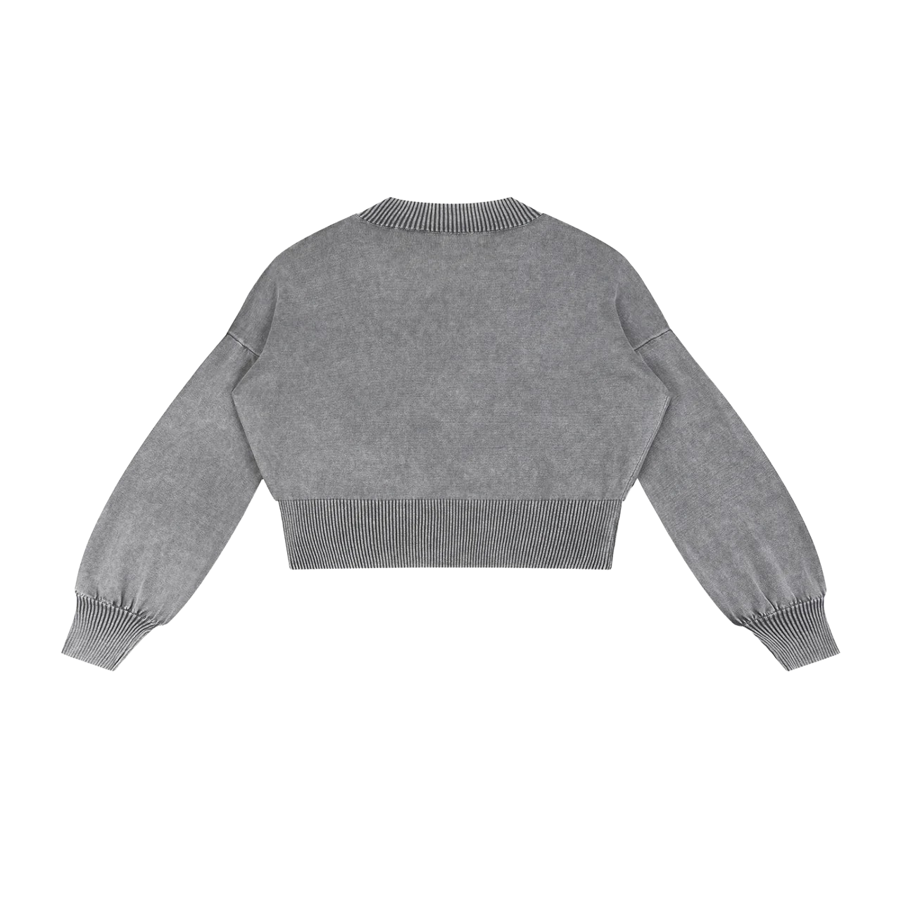 BALLOON SLEEVE CROPPED SWEATER