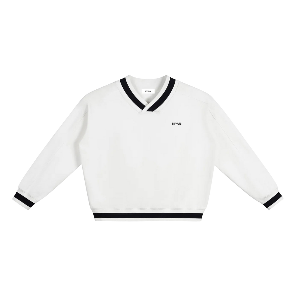 V-NECK COTTON SWEATER