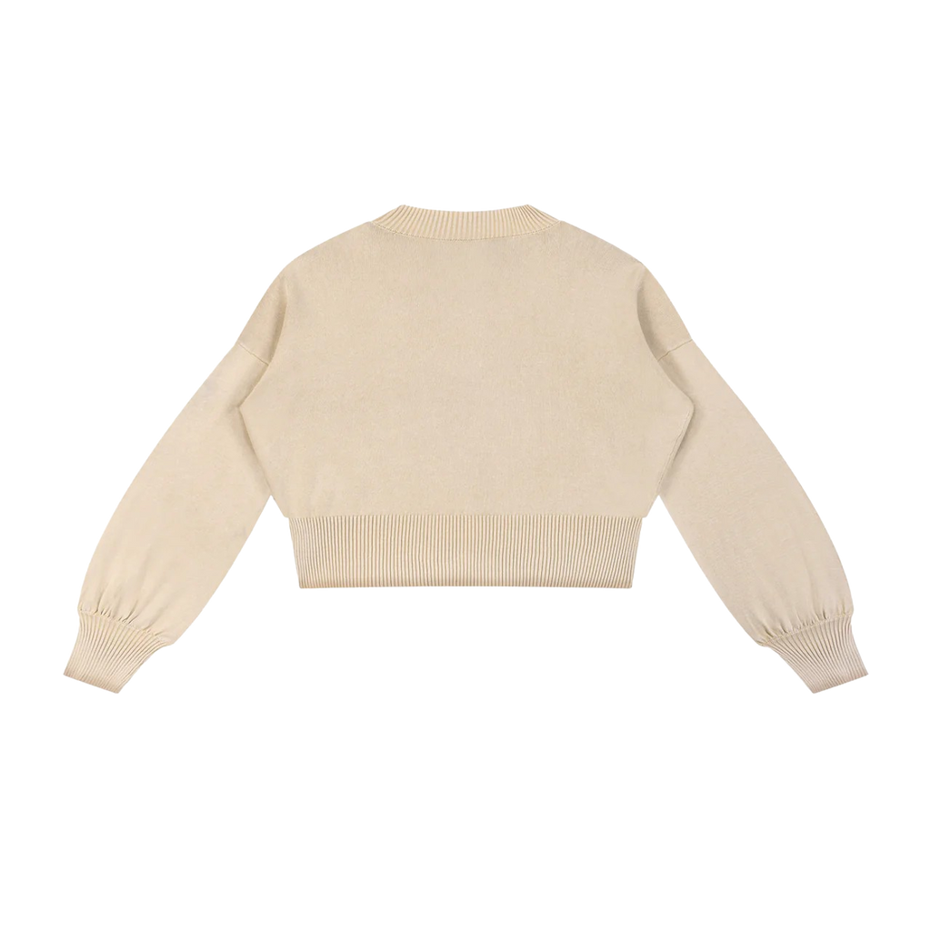 BALLOON SLEEVE CROPPED SWEATER