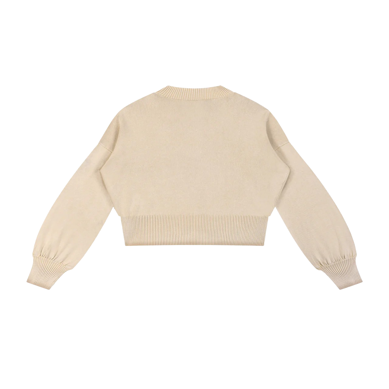 BALLOON SLEEVE CROPPED SWEATER