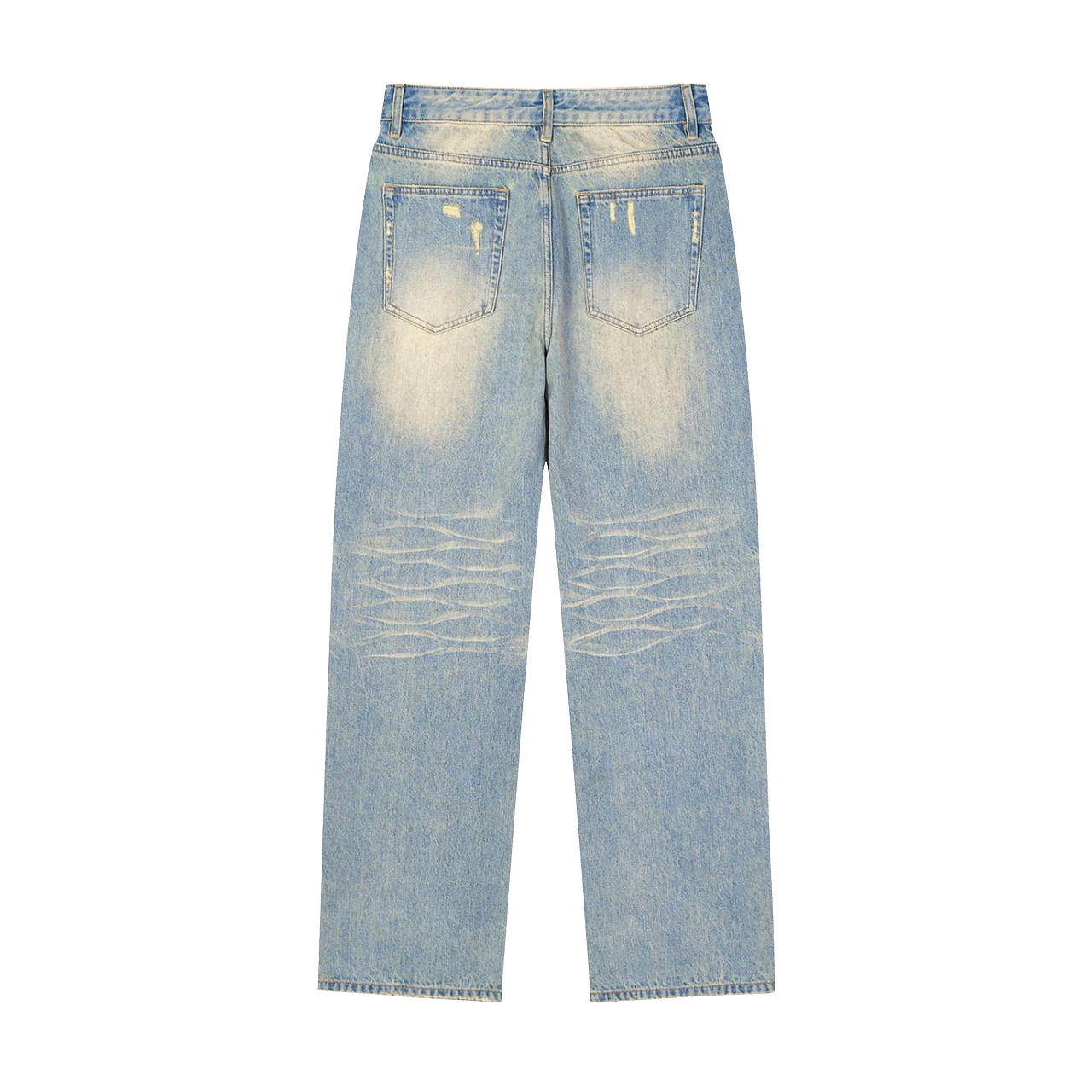DISTRESSED RAW HEM DENIM JEANS