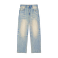 DISTRESSED RAW HEM DENIM JEANS