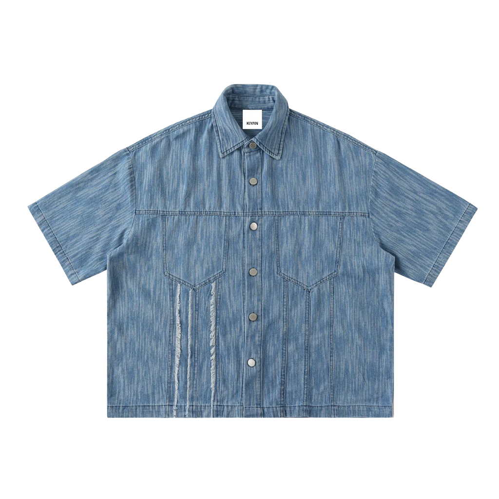 DISTRESSED SHORT SLEEVE SHIRT